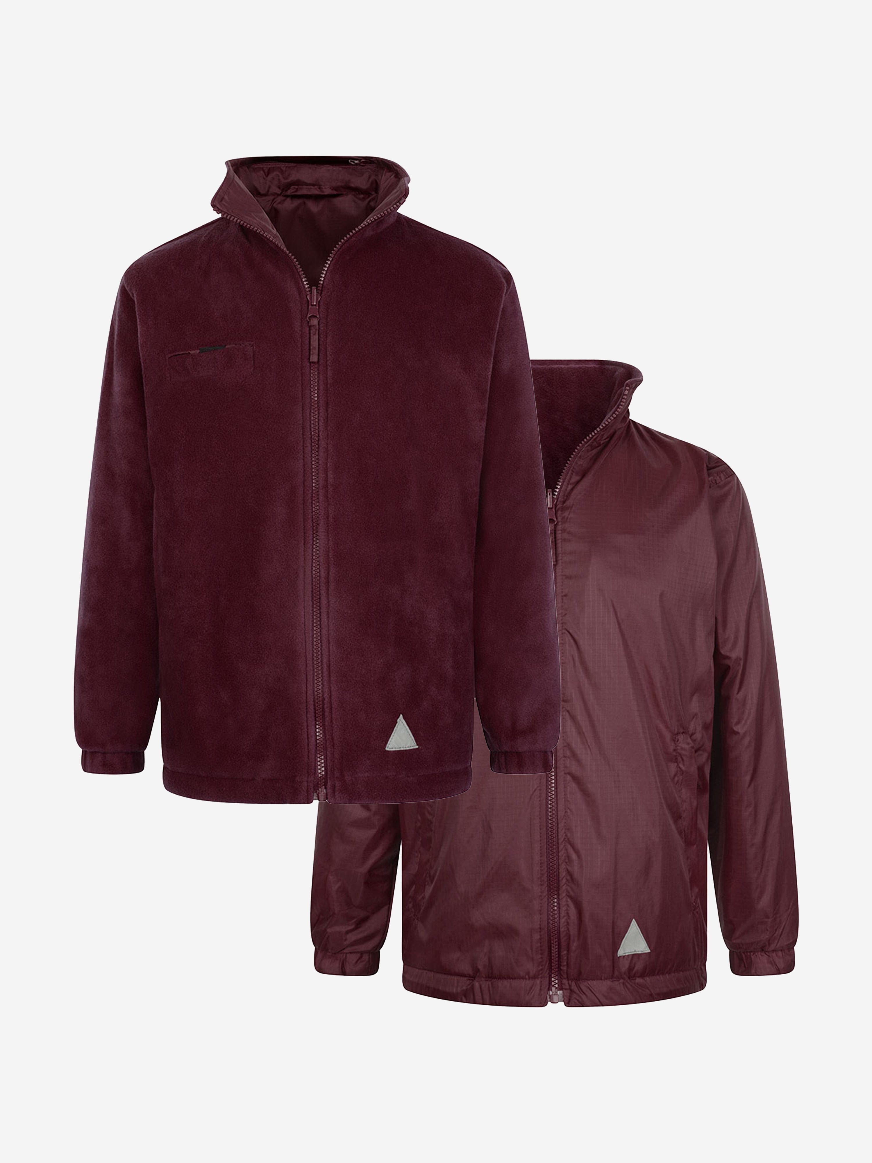 Zeco Kids School Reversible Fleece Jacket in Maroon