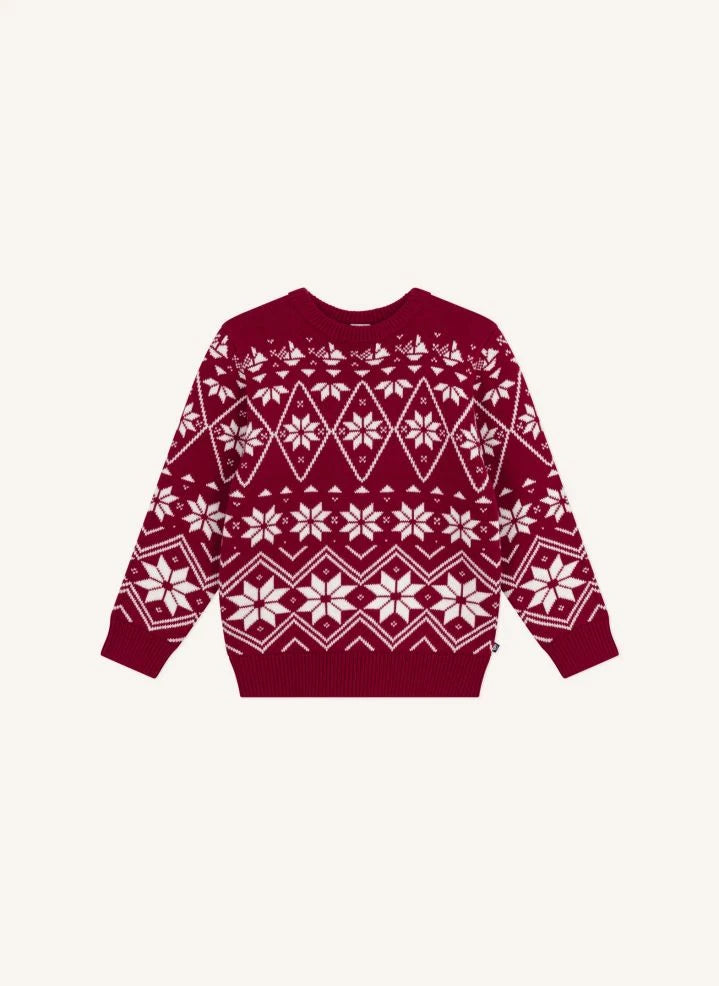Petit Bateau - Jakarlı Yün Kazak | Bordo