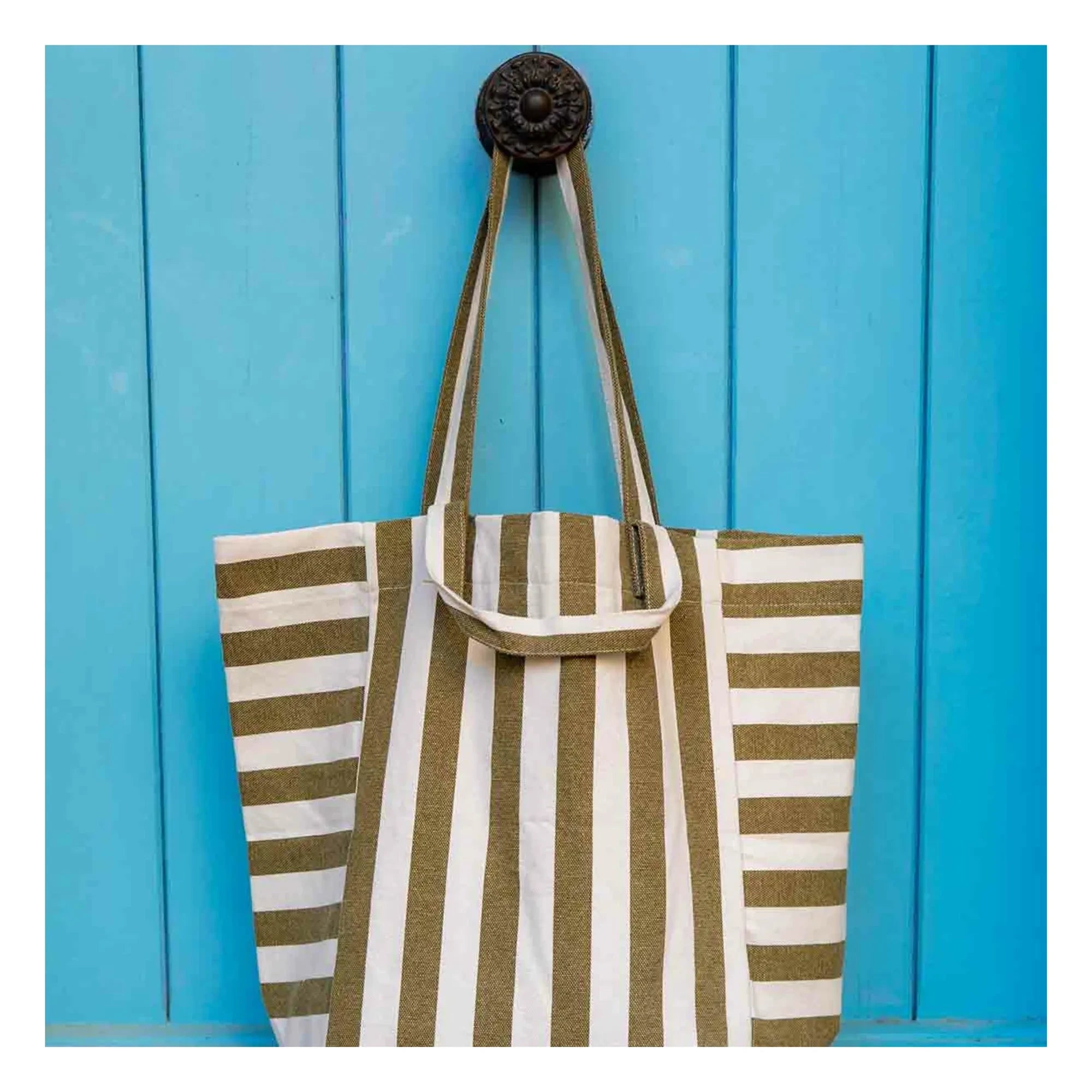 Rose in April - Elisabeth çizgili tote çanta | Zeytin