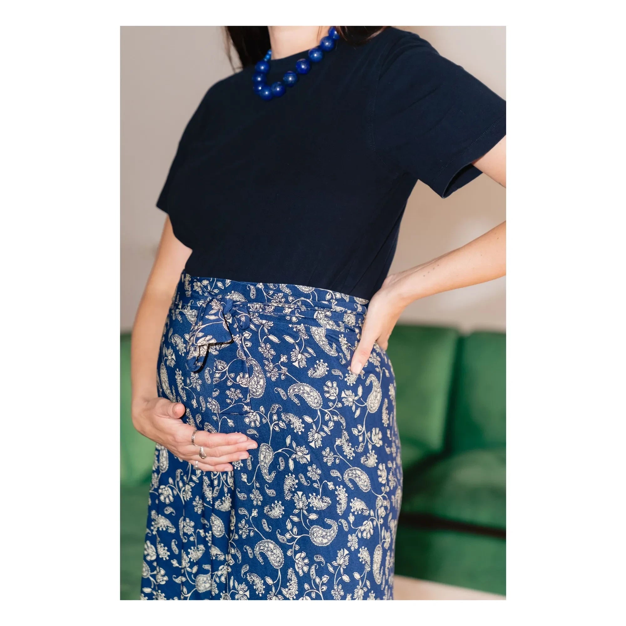 Paloma Collection - Hamile Eteği Carlota Bandana | Mavi