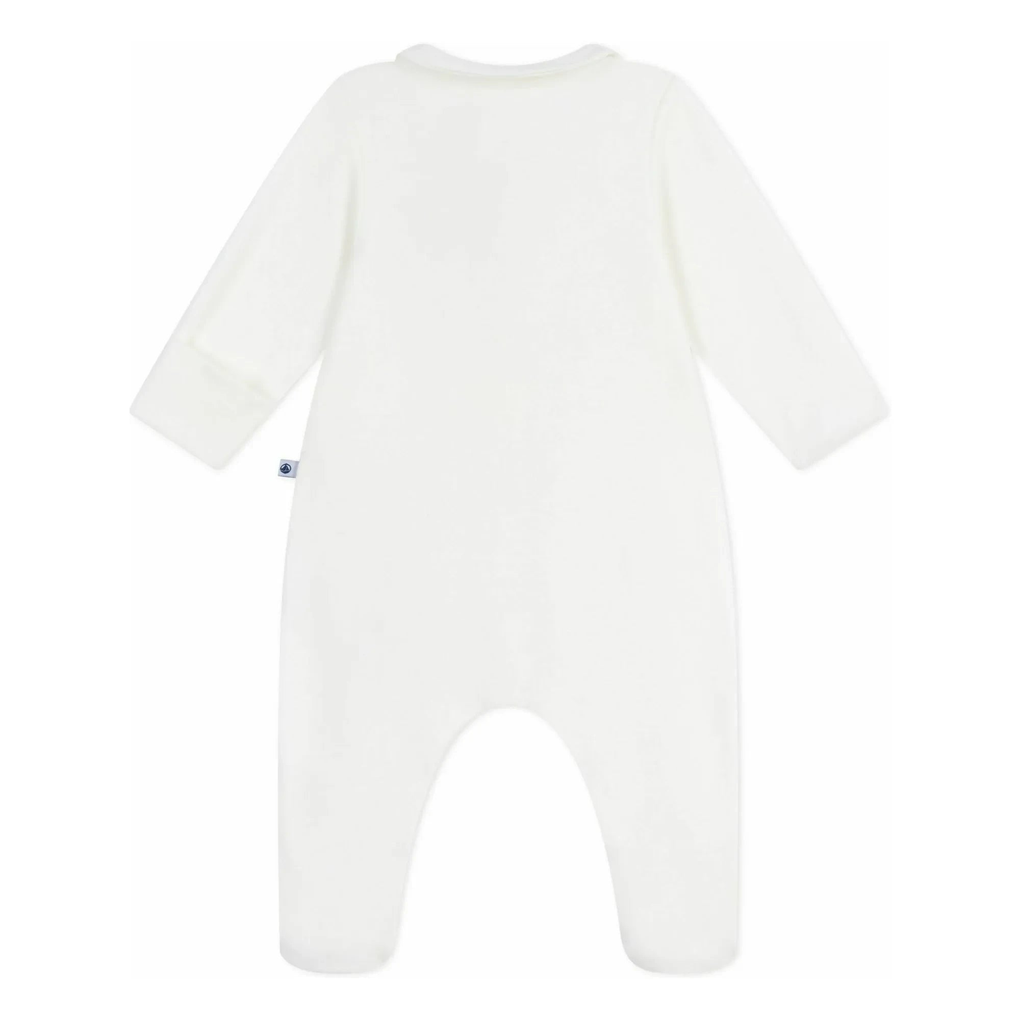 Petit Bateau - Dors Bien Logo Nakışlı Organik Pamuklu Pijama | Beyaz