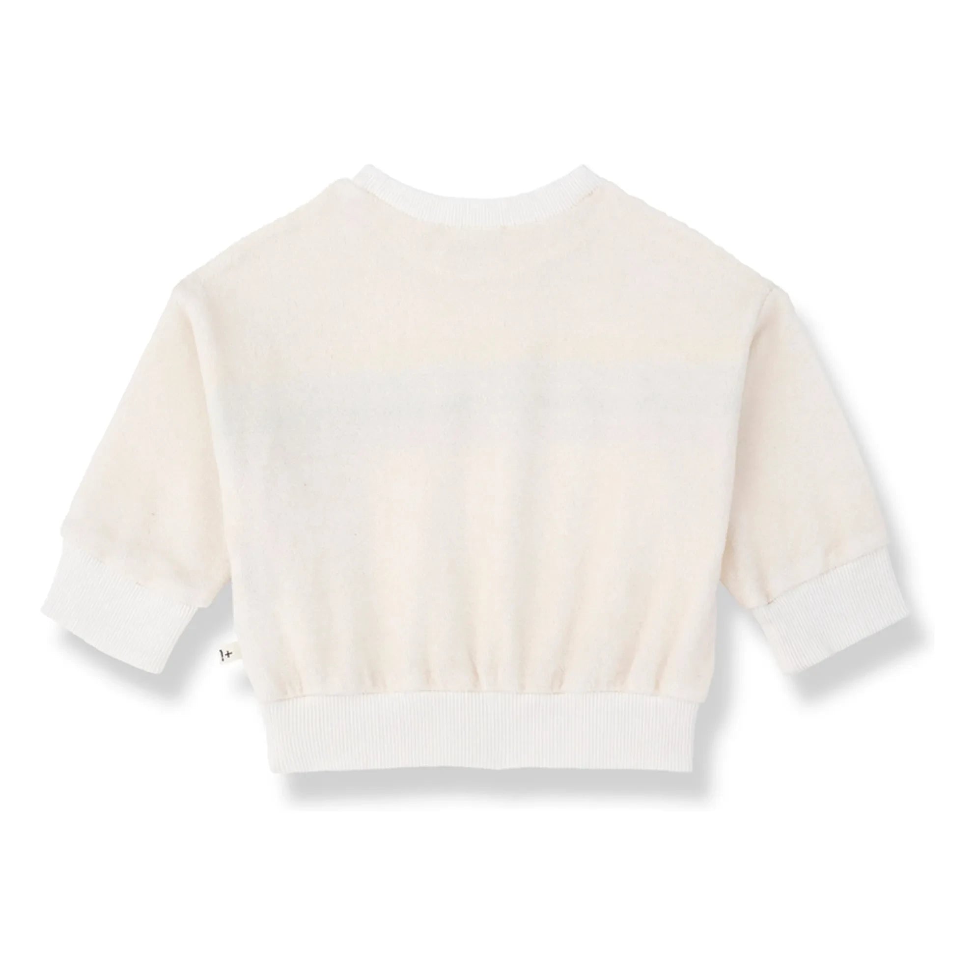 1+ in the family - Santanyi Çizgili Havlu Sweatshirt | Beyaz