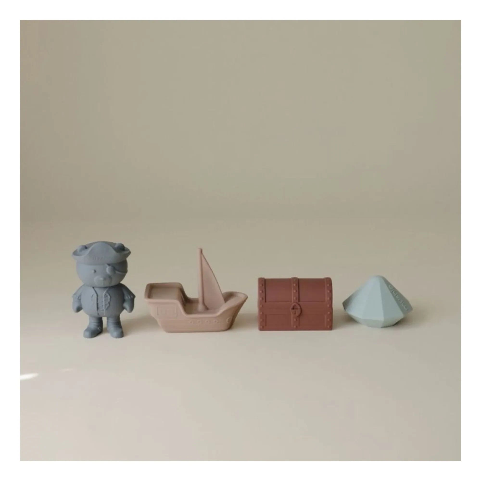 Mushie - Korsan banyo oyuncakları - 4’lü set | Mavi