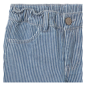 Wheat - Çizgili Christian Denim Bermuda Şort Organik Pamuk | Mavi