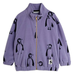Mini Rodini - Penguins Fermuarlı Sweatshirt Geri Dönüştürülmüş Elyaf | Mor