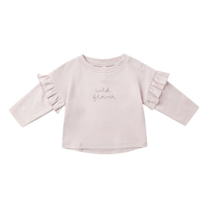 Quincy Mae - Yaban çiçeği organik pamuklu T-shirt | Leylak