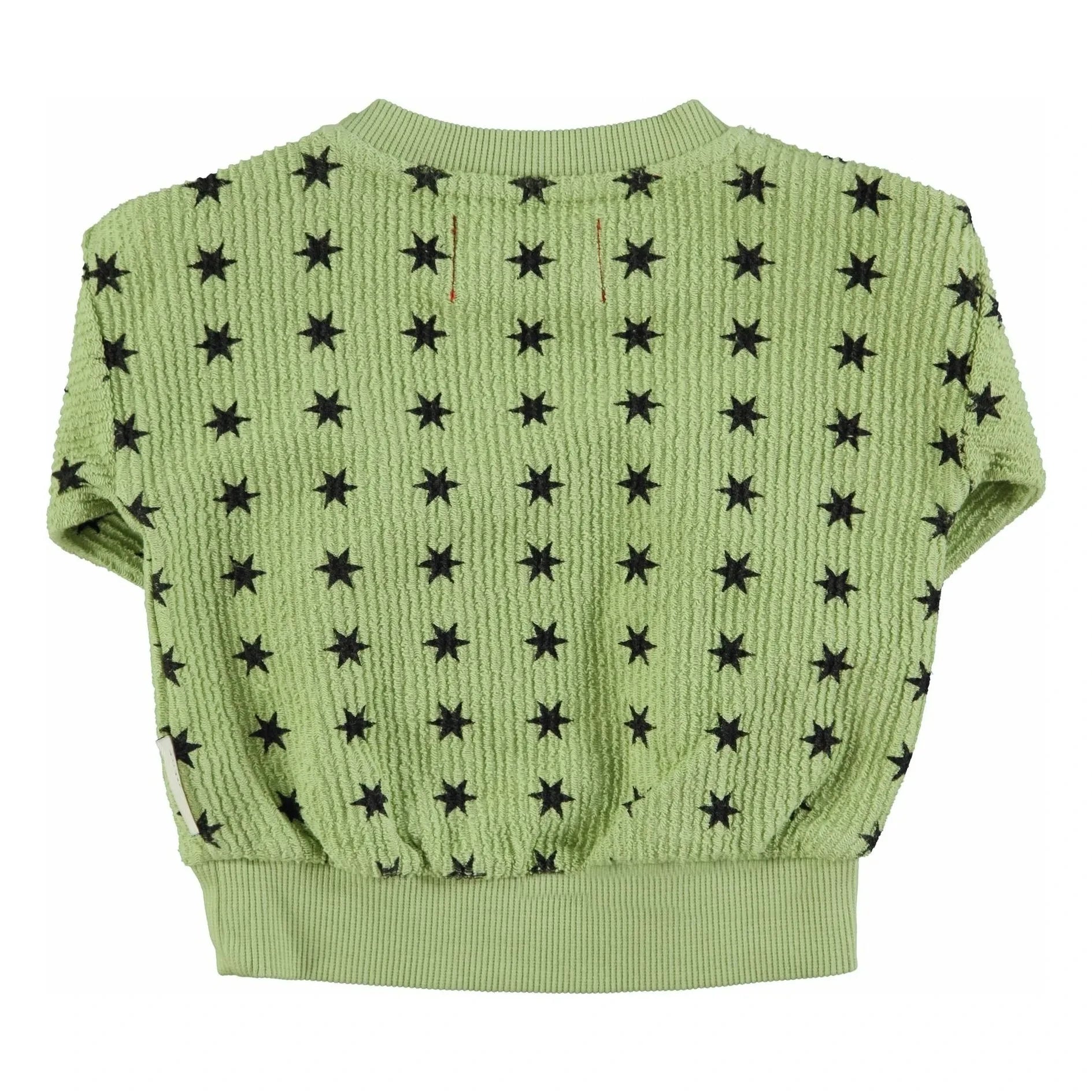 Piupiuchick - Fitilli Yıldız Sweatshirt Organik Pamuk | Yeşil