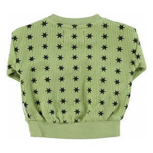 Piupiuchick - Fitilli Yıldız Sweatshirt Organik Pamuk | Yeşil