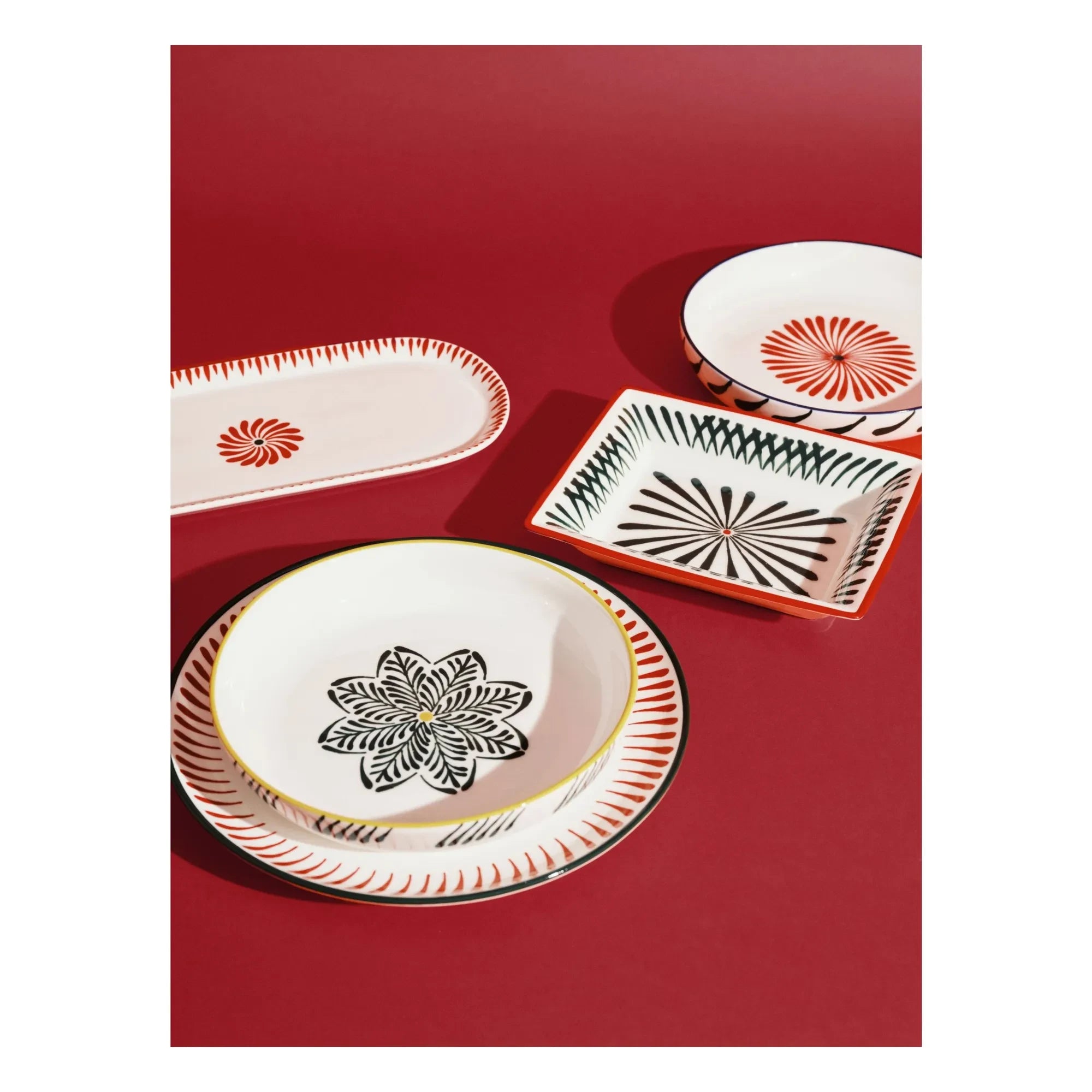 Serax - Baazar oval servis tabağı, Waww La Table - 2'li Set | Kırmızı