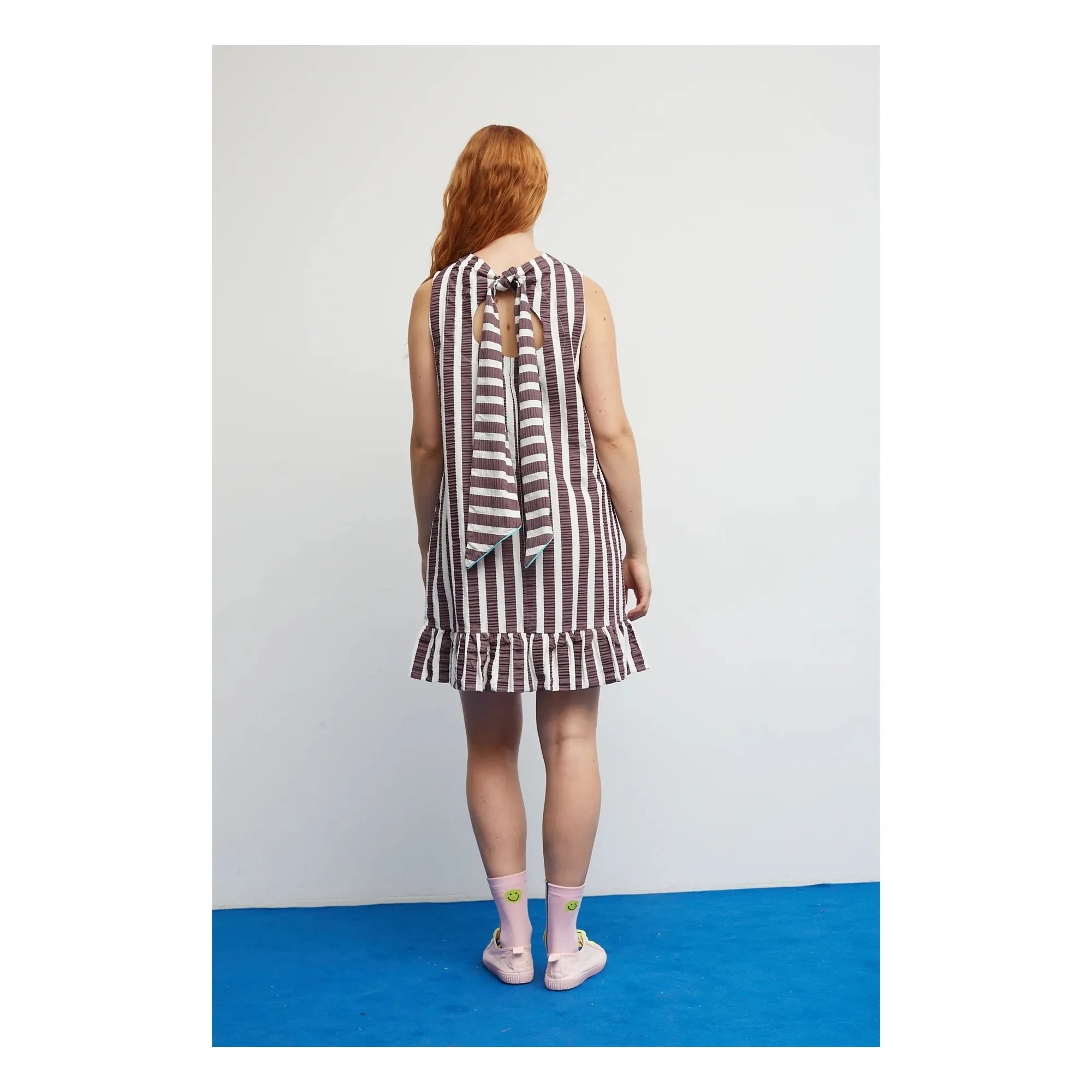 Dr Bloom - Cocomero Stripes Elbise | Aubergine