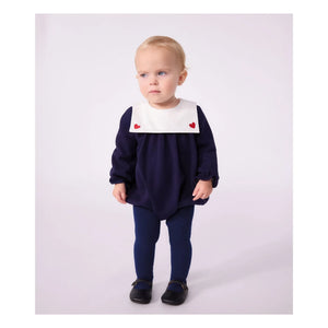 Petit Bateau - Çıtçıt yaka organik pamuklu tulum | Gece mavisi