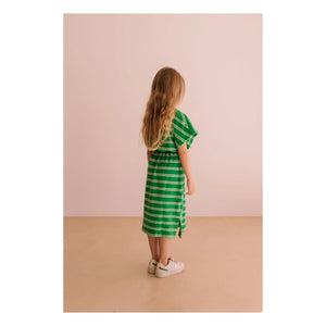 We Are Kids - Yeşil Çizgili Organik Pamuklu Havlu Elbise