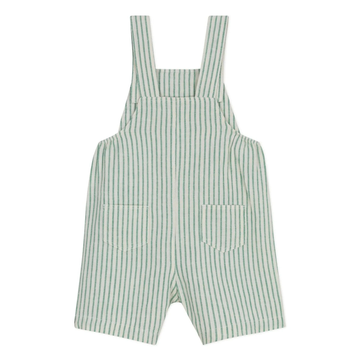 Petit Bateau - Çizgili Keten Kısa Salopet | Yeşil