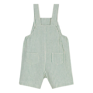 Petit Bateau - Çizgili Keten Kısa Salopet | Yeşil