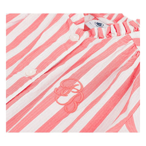 Petit Bateau - Çizgili Organik Pamuk Bluz | Mercan