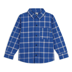 Petit Bateau - Organik Pamuklu Ekoseli Gömlek | Mavi