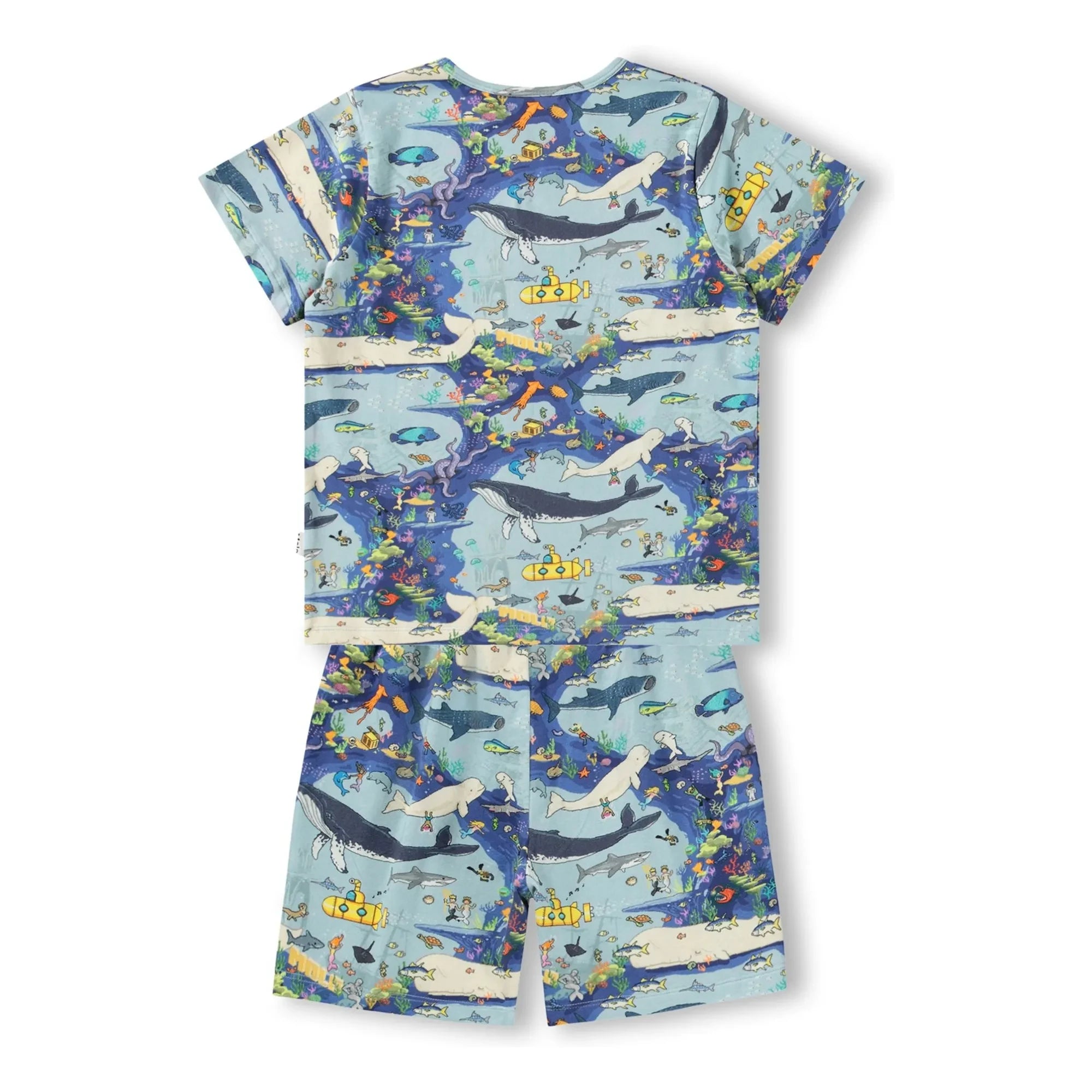 Molo - Bale Balinalar Organik Pamuklu Pyjama Short | Mavi