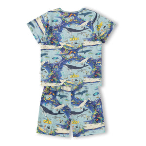 Molo - Bale Balinalar Organik Pamuklu Pyjama Short | Mavi