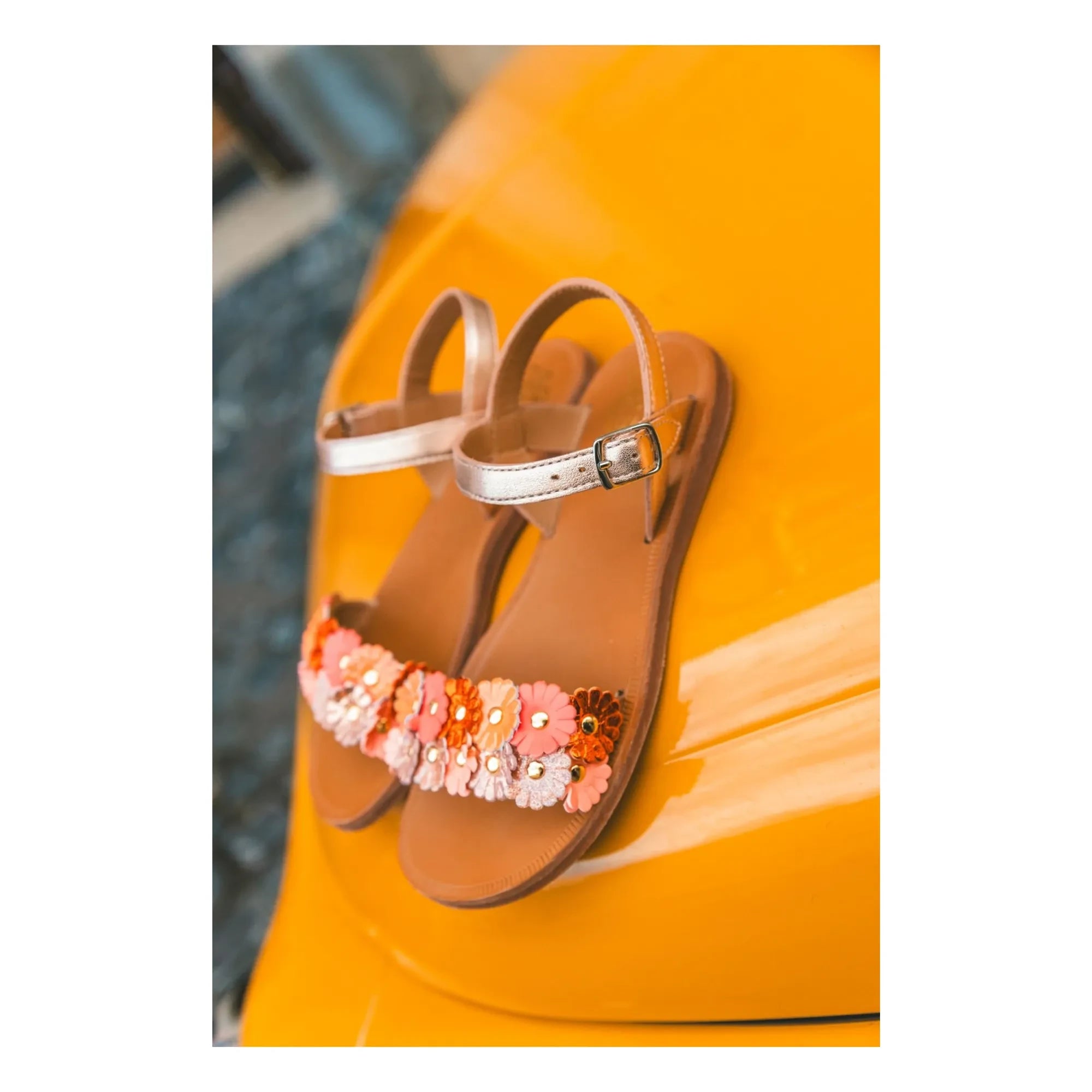Pom d'Api - Plagette Multi Flo sandaletler | Bakır kırmızısı