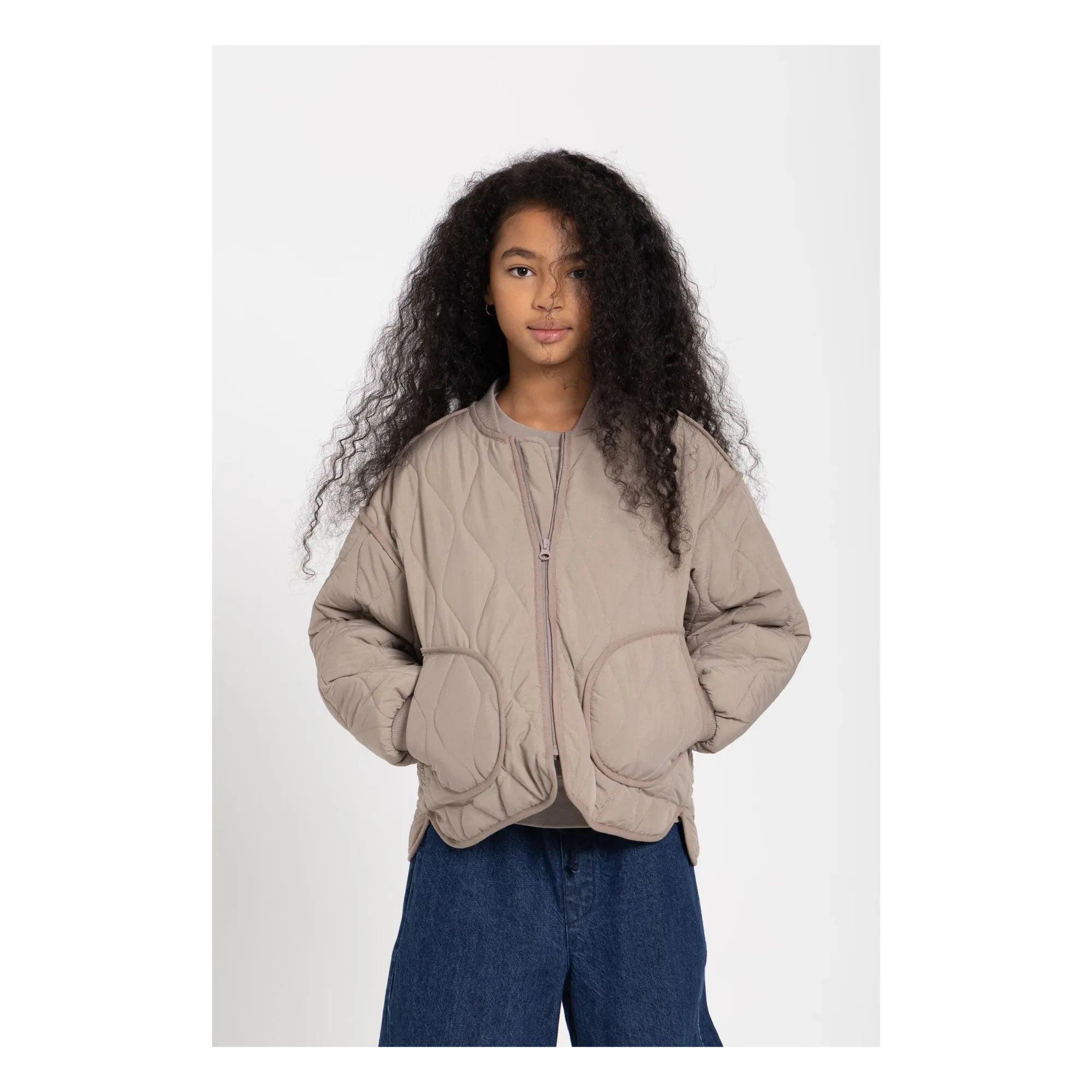 Smallable Kid - Wooly Kapitone Bomber Ceket | Taupe gri