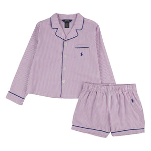 Ralph Lauren - Çizgili Logolu Gömlek ve Şort Pijama Seti | Rosewood