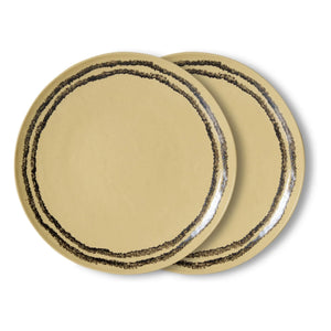 HKliving - Vanilya seramik yemek tabakları - 2'li Set | Vanilya