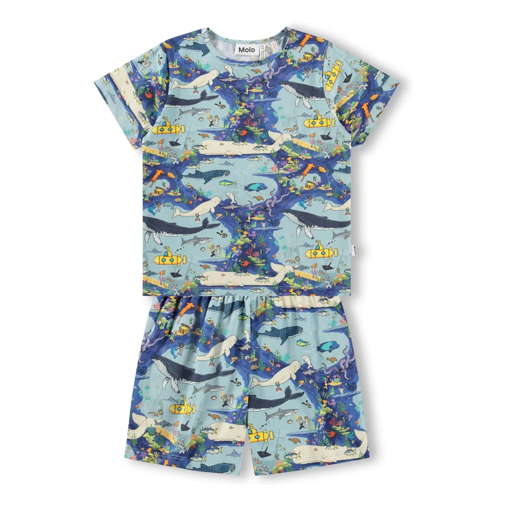 Molo - Bale Balinalar Organik Pamuklu Pyjama Short | Mavi