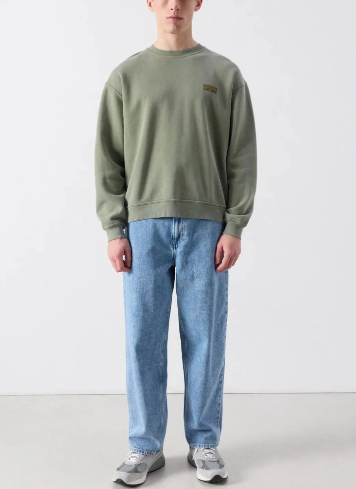 American Vintage - Plizzy yuvarlak yaka sweatshirt | Haki