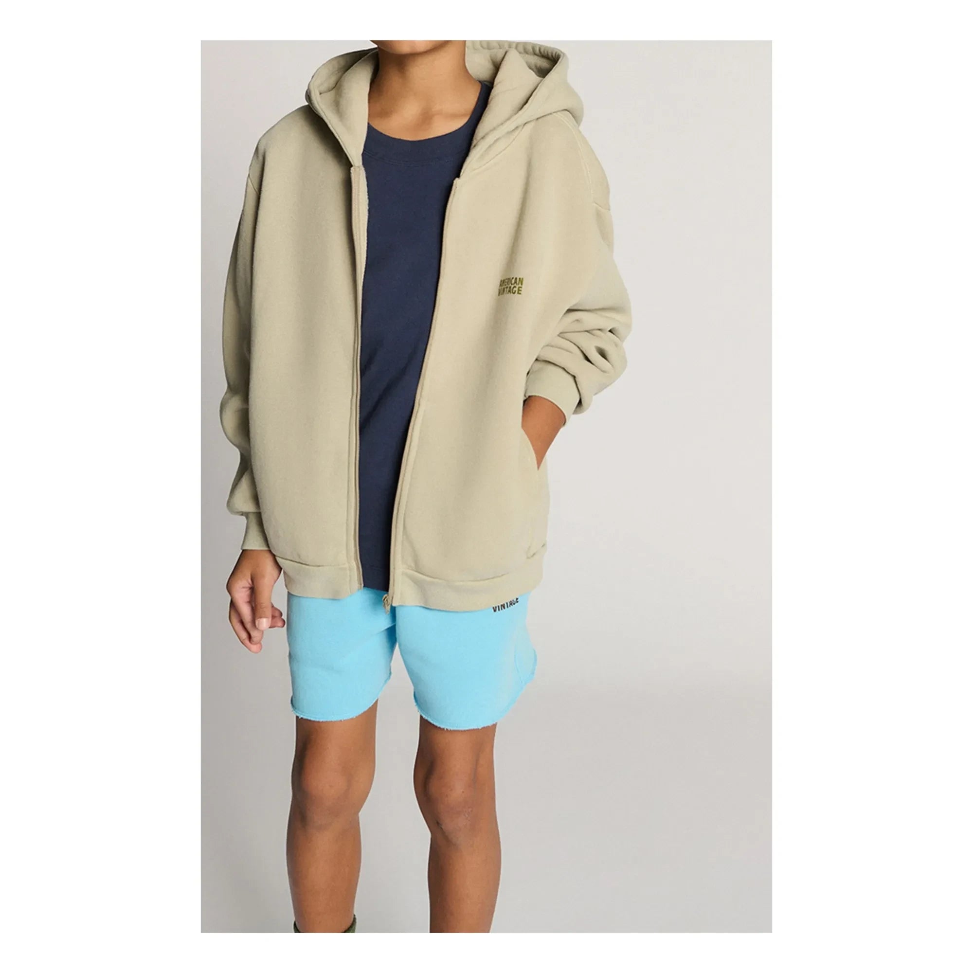 American Vintage - Izubird fermuarlı sweatshirt | Açık gri