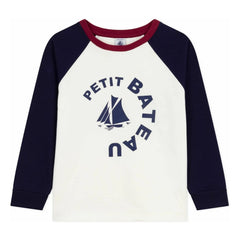 Petit Bateau - Baseball Tişört Petit Bateau Organik Pamuk | Ekru
