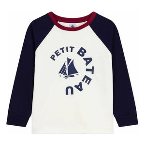 Petit Bateau - Baseball Tişört Petit Bateau Organik Pamuk | Ekru