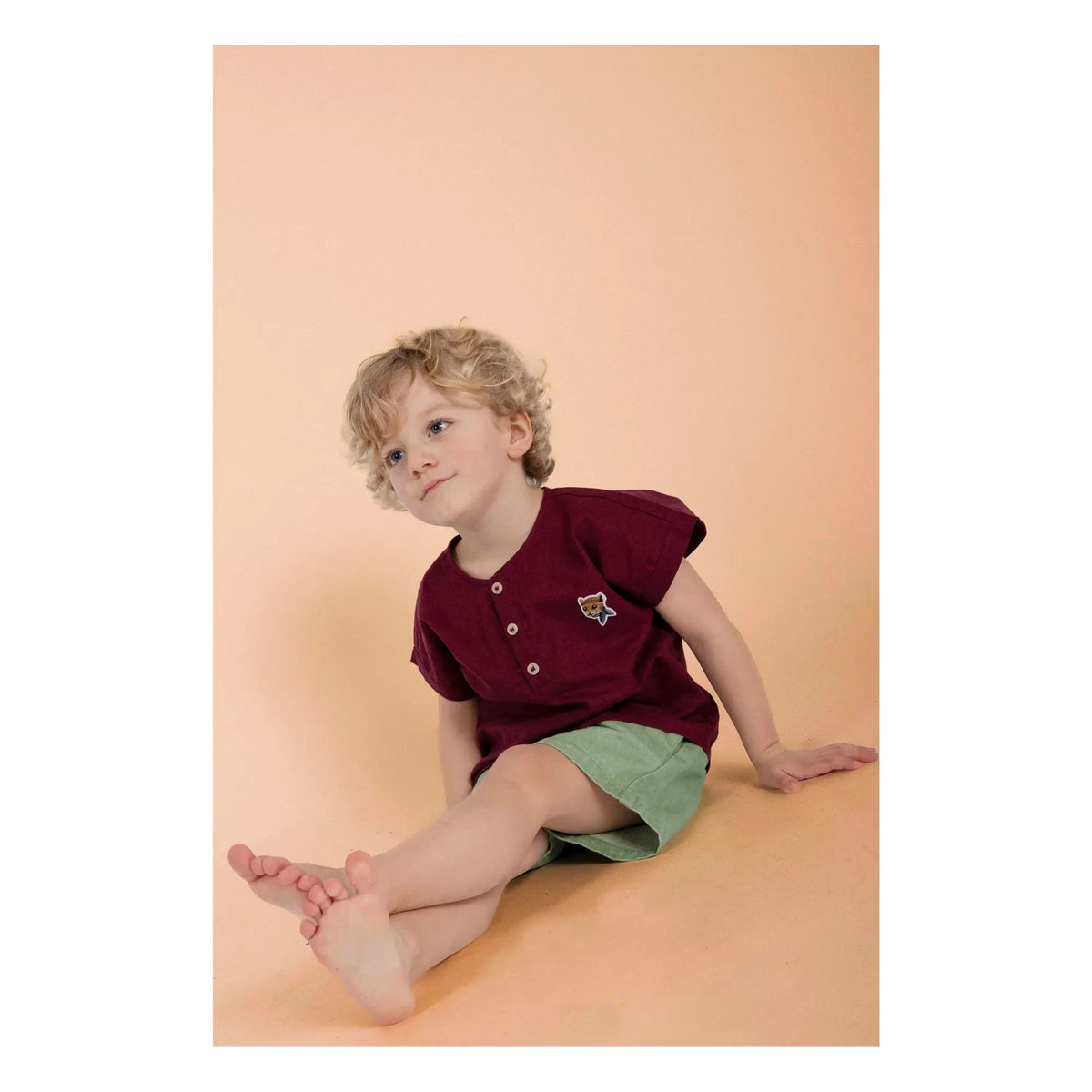 Loir - Kurta Keten Ceket | Bordo