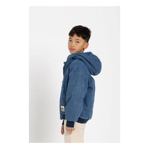 Hundred Pieces - Denim Mat Kapüşonlu Ceket | Denim mavi
