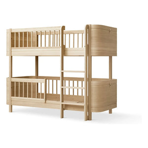 Oliver Furniture - Mini+ dönüştürme kiti, orta-yüksek loft yataktan orta-yüksek ranza yatağa | Meşe