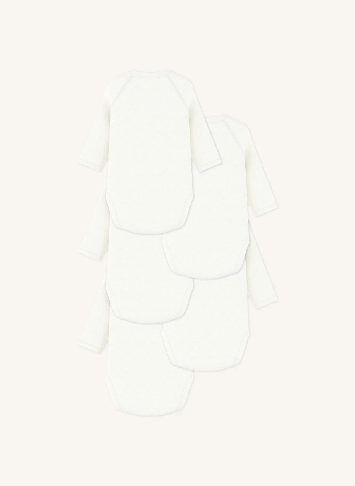 Petit Bateau - طقم من 5 بوديات متقاطع Mon Coeur قطن عضوي | أبيض
