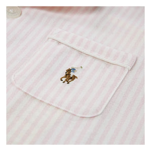Ralph Lauren - Çizgili Logolu Gömlek ve Pantolon Pijama | Pembe