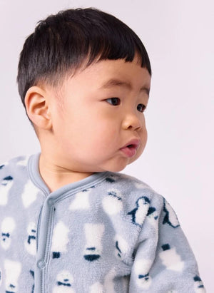 Petit Bateau - Polar Kardan Adamlar Tulum Pijama | Gri Mavi