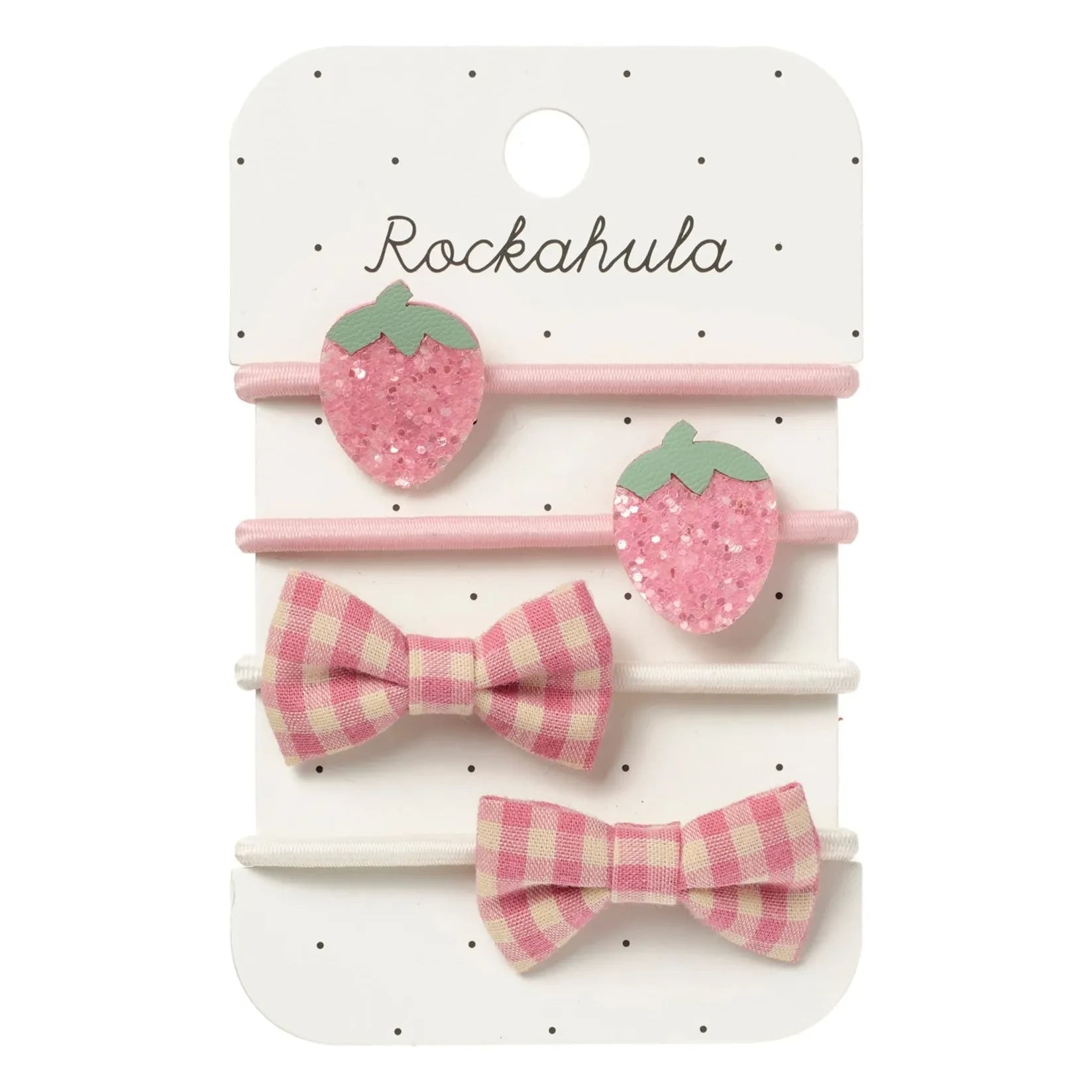 Rockahula Kids - 4’lü Çilekli Toka Seti | Açık Pembe