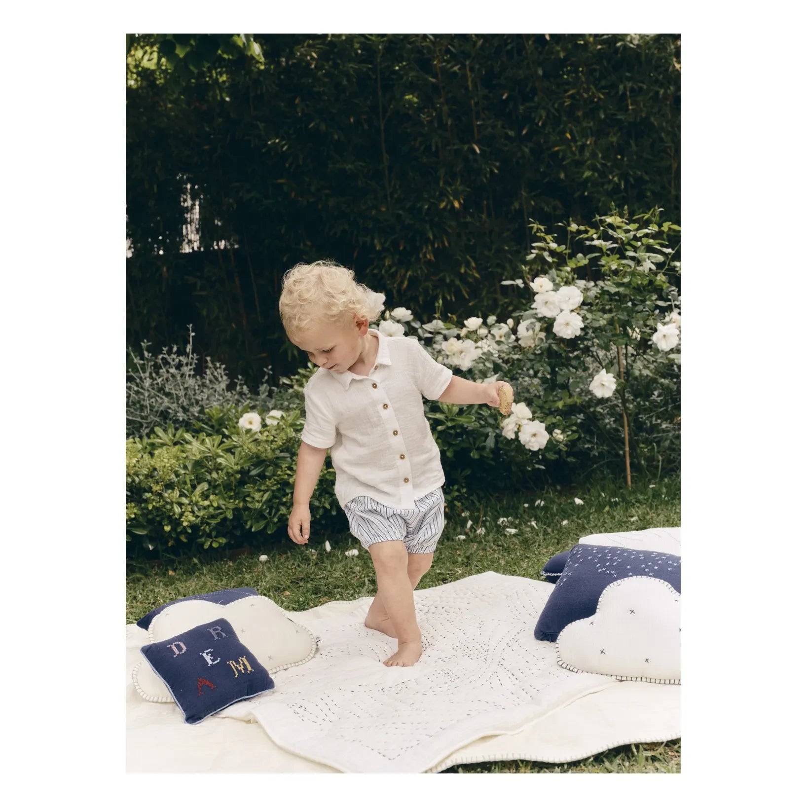 Editions Aimable - Bloomer Bérénice | Azure Çizgili Poplin