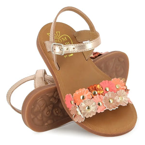 Pom d'Api - Plagette Multi Flo sandaletler | Bakır kırmızısı