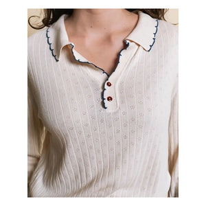 Emile et Ida - Polo Erano Pointelle | Ekru