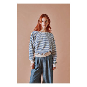 Emile et Ida - Çizgili Sweatshirt Organik Pamuk | Lacivert
