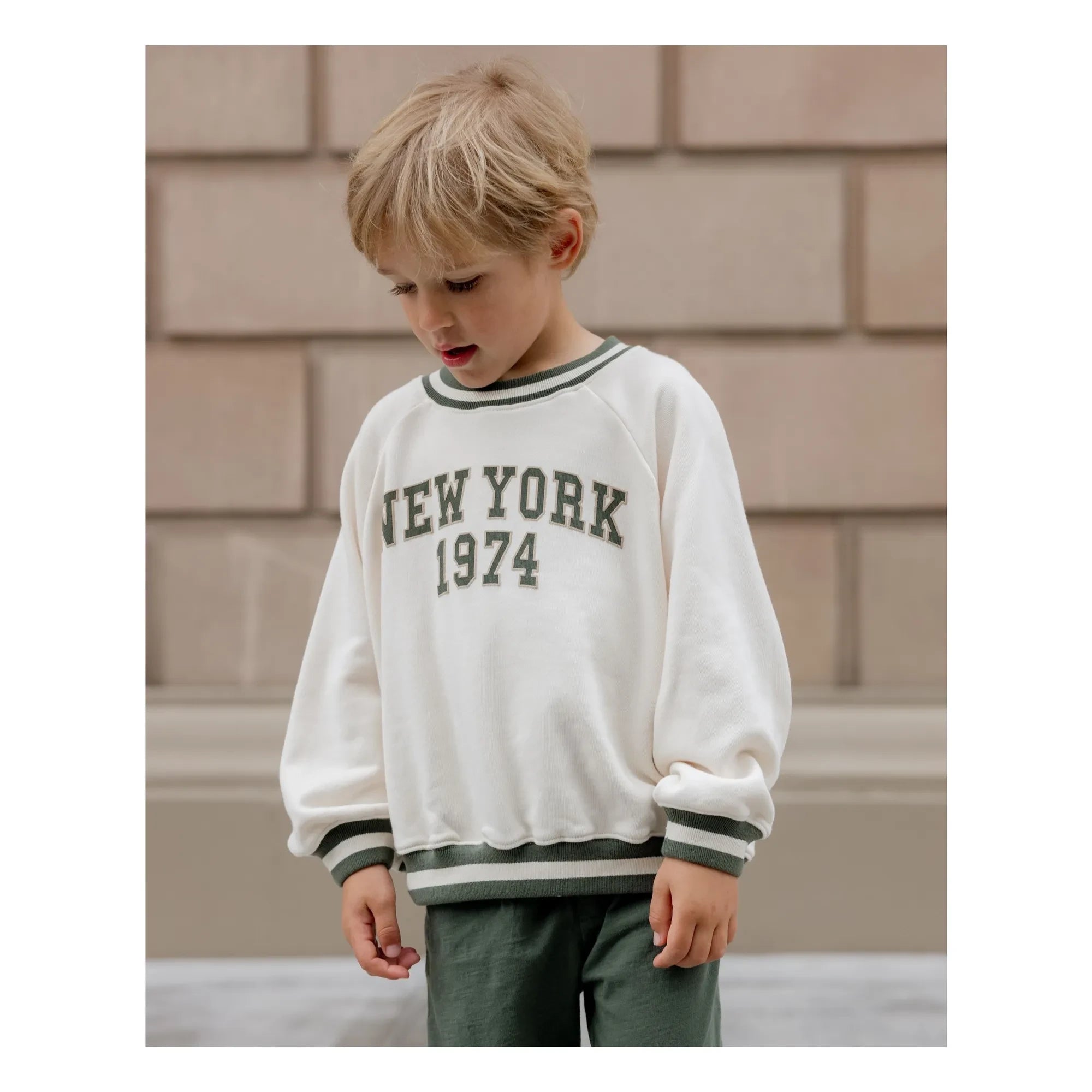 Rylee + Cru - Raglan Sweat New York Mini | Ekru