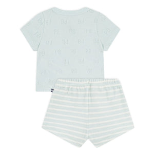 Petit Bateau - Organik Pamuklu Havlu Üst ve Şort Takımı | Turkuaz