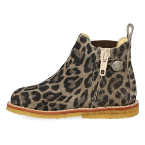 Angulus - Leopar Chelsea Botlar Fermuarlı | Taupe kahverengi
