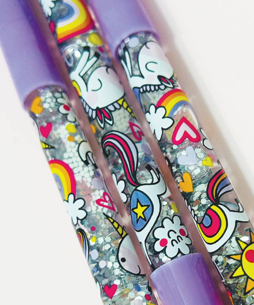 Rachel Ellen - قلم لامع بنفسجي يونيكورن