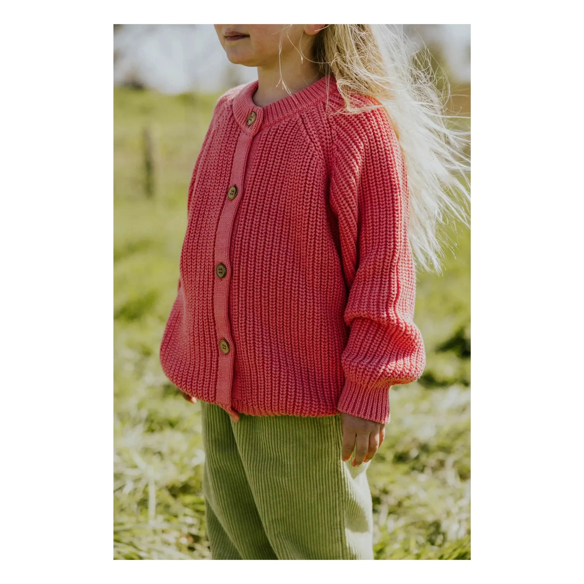 Yuki - Organik Pamuk Raglan Hırka | Blush