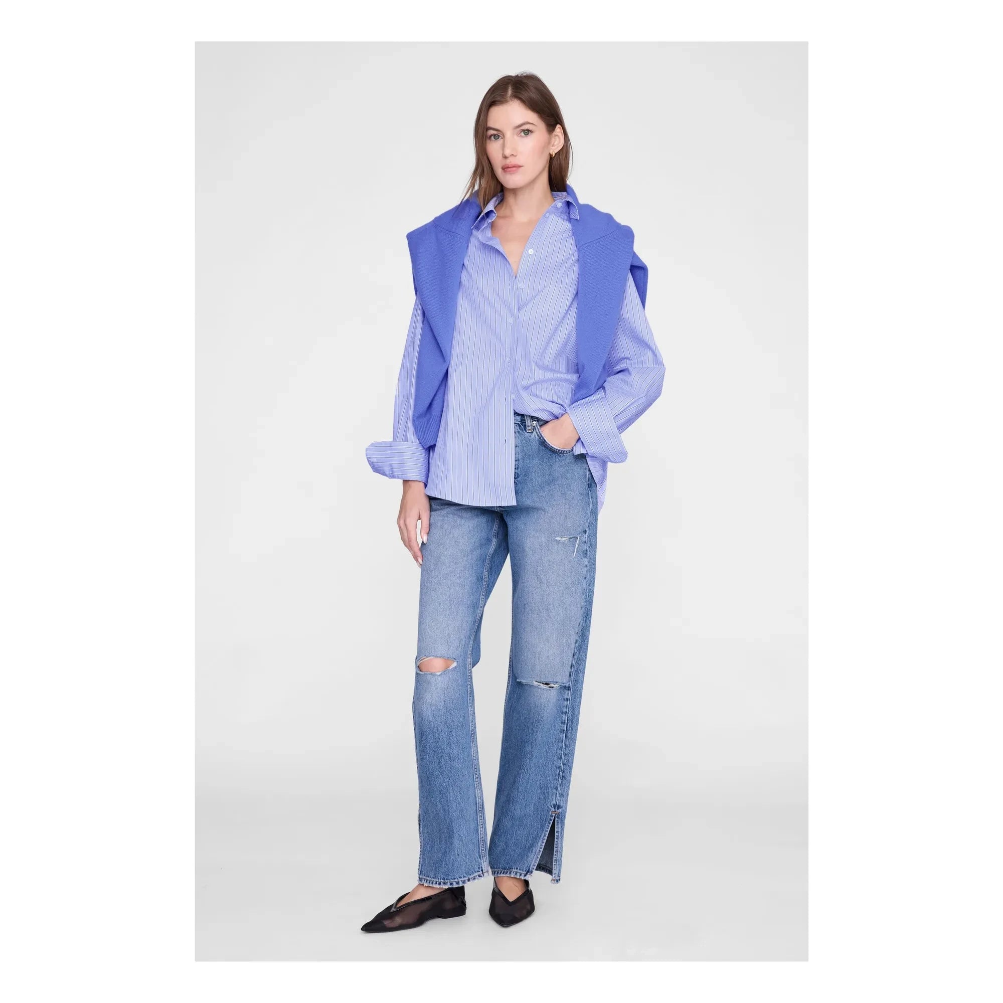 Anine Bing - Essie Çizgili Gömlek | Mavi