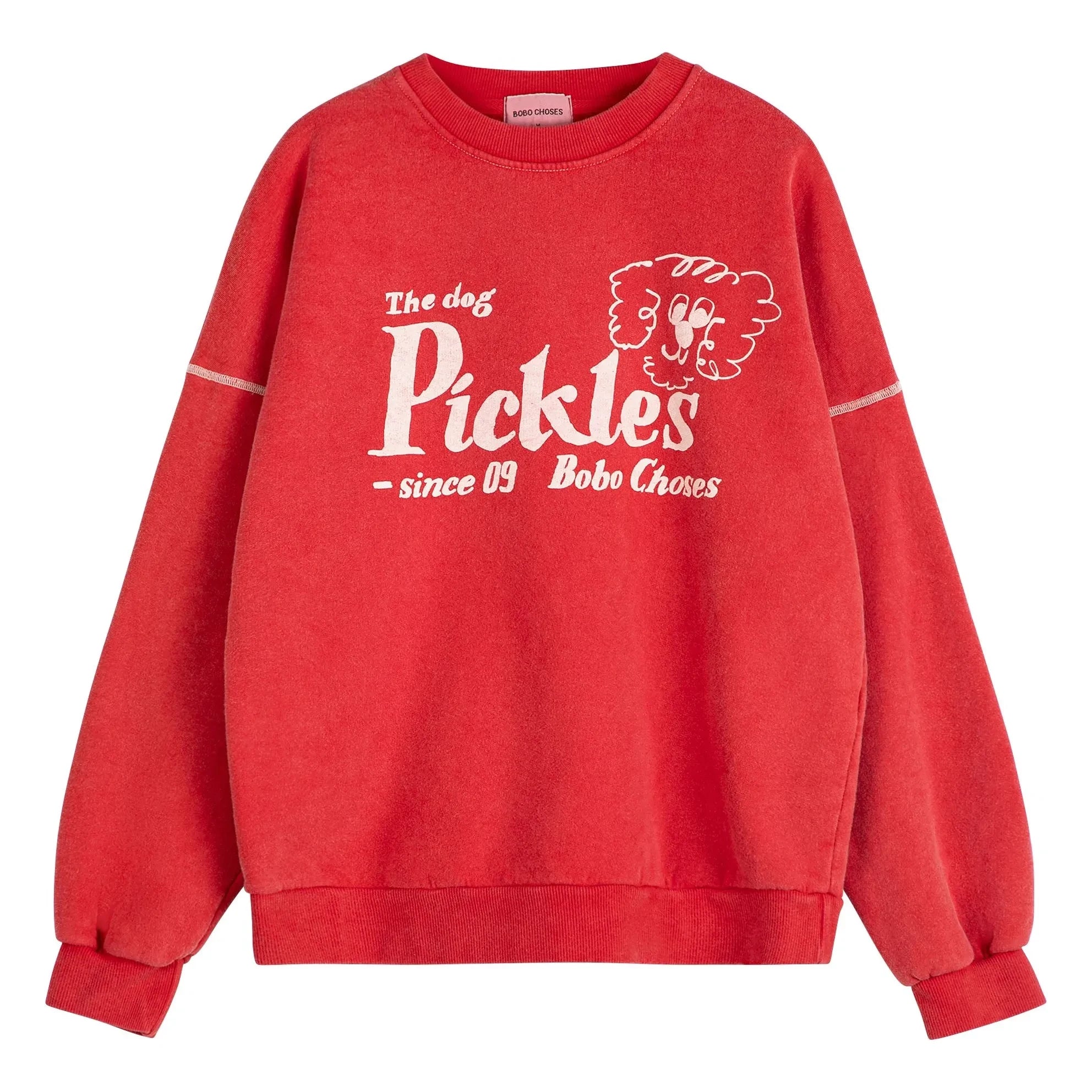 Bobo Choses - Pickles the Dog organik pamuklu sweatshirt | Kırmızı