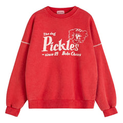 Bobo Choses - Pickles the Dog organik pamuklu sweatshirt | Kırmızı